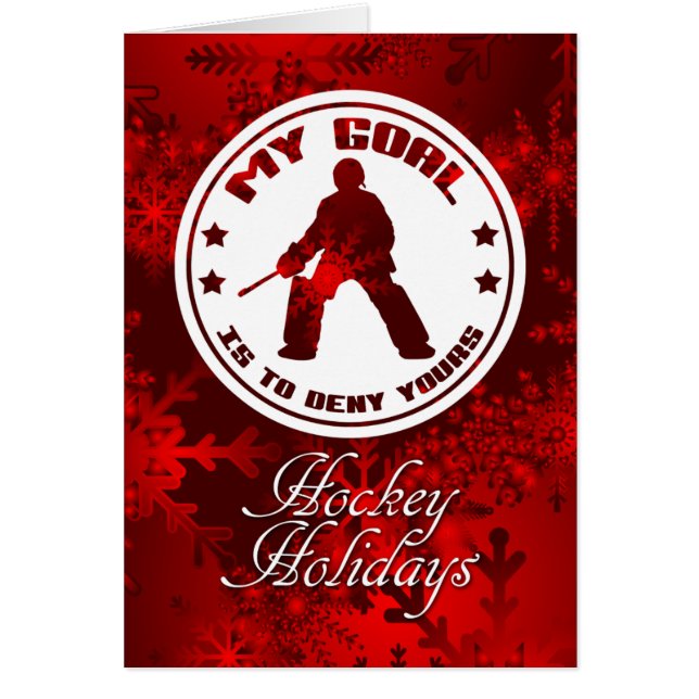 Fiche de Noël du gardien de but de hockey de terra (Devant)