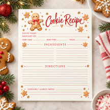 Fiche de recette de Noël pour échange de biscuits