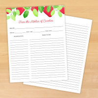 Fiche de recette fraises baie rouge reliure insert
