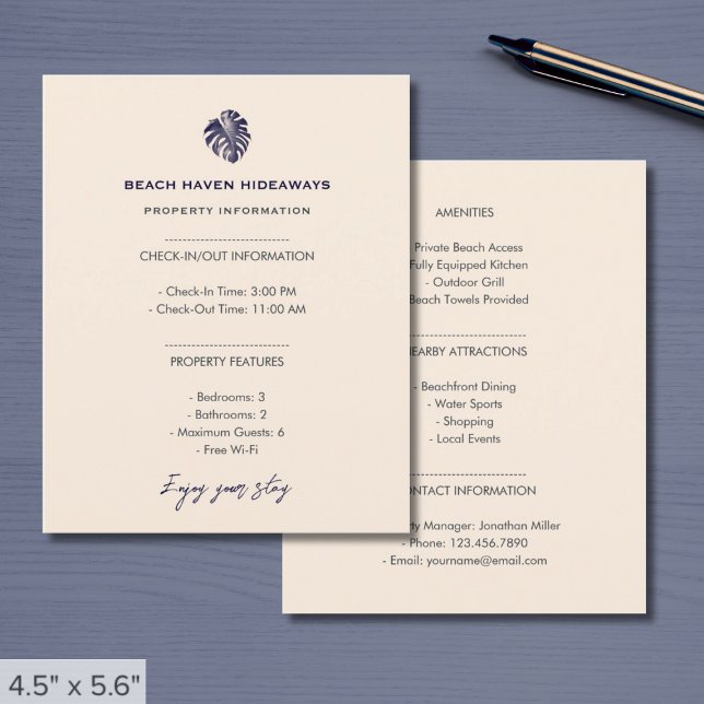 Fiche d'information sur les propriétés de location (Créateur téléchargé)