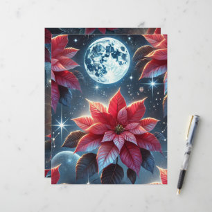 Fiche papier du Motif Moonlight Poinsettia