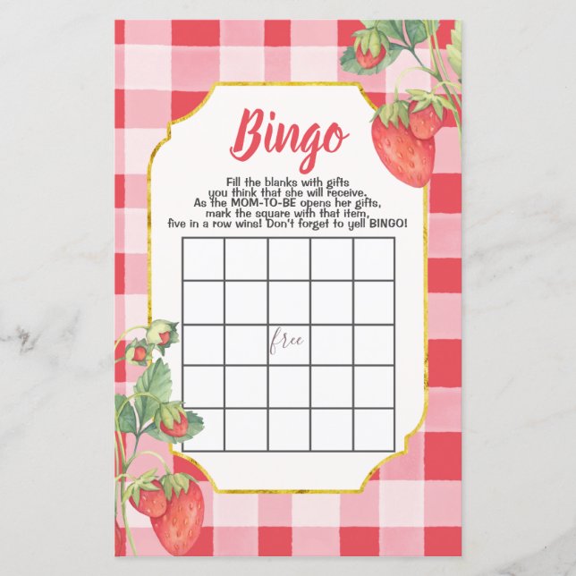 Fiche papier pour Cartes de Bingo de Baby shower d (Devant)