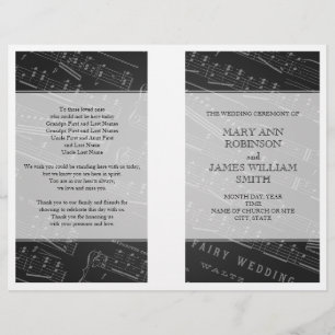 Fiche programme de mariage Musique Noir