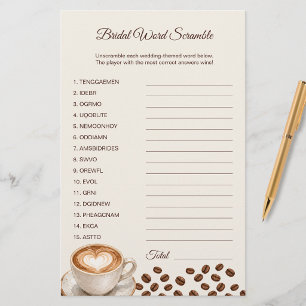 Fiches de jeu de baby shower « L'amour est en trai