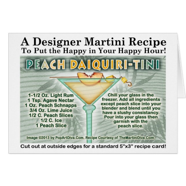 FICHES DE RECETTE DE MARTINI DAIQUIRI AUX PÊCHES (Devant horizontal)