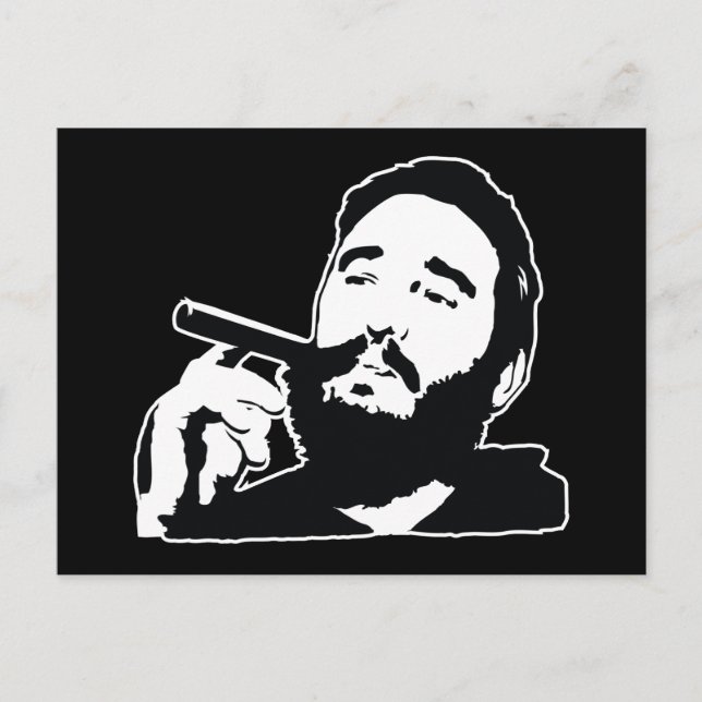 Fidel Castro avec carte postale Portrait Cigar (Devant)