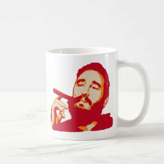 Fidel Castro avec la tasse de portrait de cigare