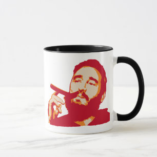 Fidel Castro avec la tasse de portrait de cigare