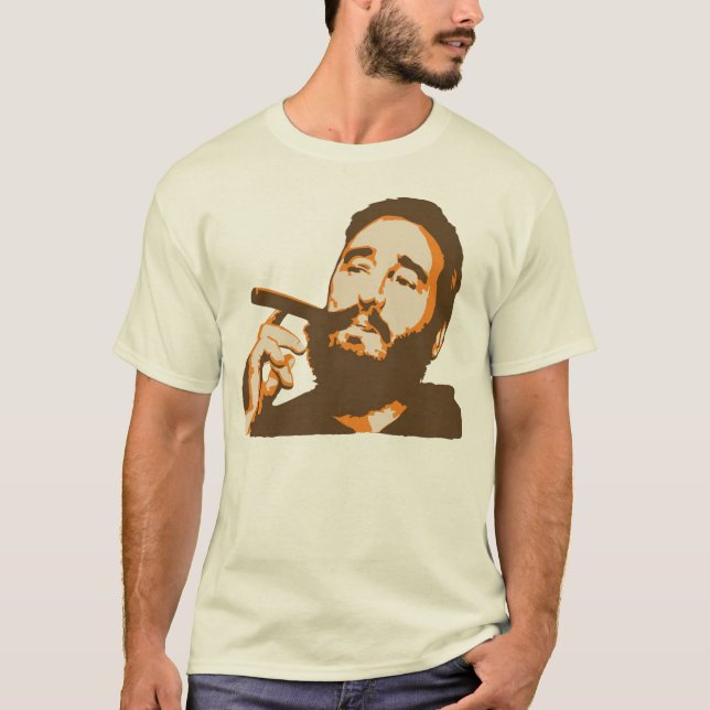 Fidel Castro avec le T-shirt de portrait de cigare (Devant)