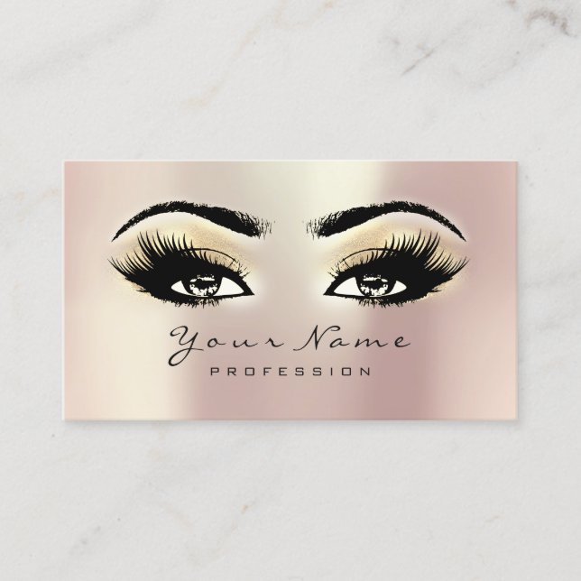 Fidélité 10 Salon de beauté Loyauté Carte Maquillage Rose L (Devant)