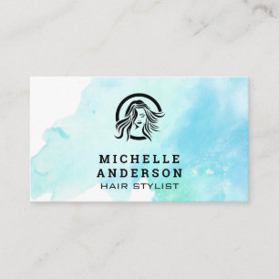 Fidélité Aquarelle Salon Coiffure Beauté Logo Carte de fi