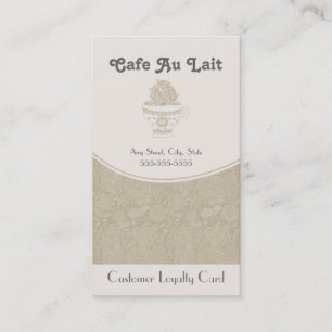 Fidélité Café Shop Loyalty Punch Card Carte de visite
