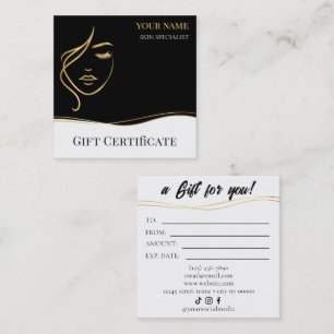 Fidélité Carte Cadeau de Soins de Beauté de la Peau