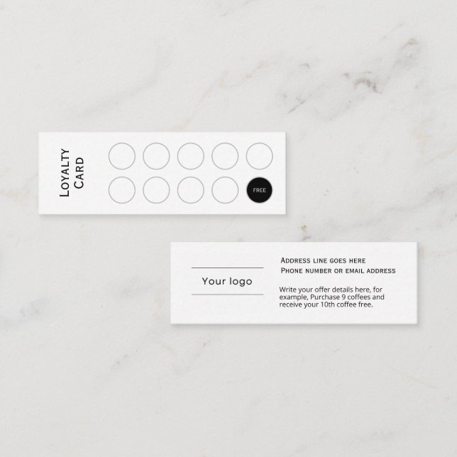 Fidélité Carte de fidélité, propre et simple, professionnel (Devant / Derrière)