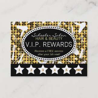 Fidélité Carte de perforation sur mesure Golden Glam