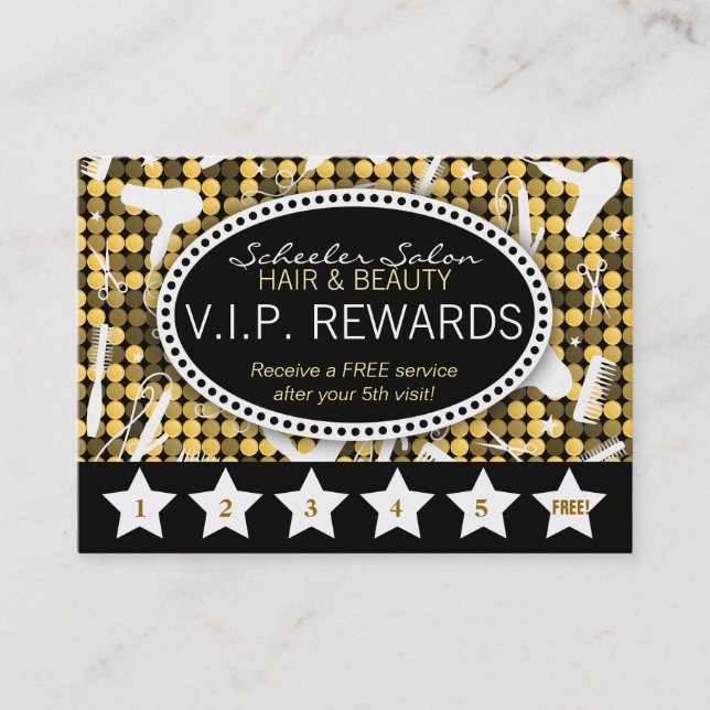 Fidélité Carte de perforation sur mesure Golden Glam (Devant)