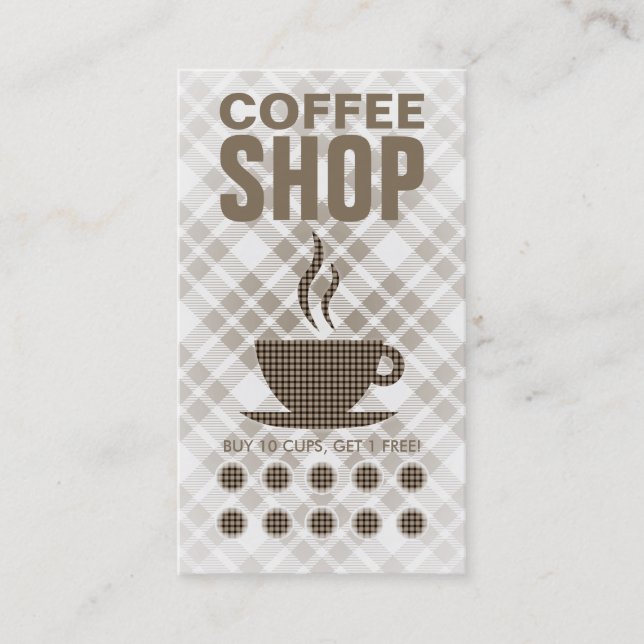 Fidélité carte de punch café plaid (Devant)