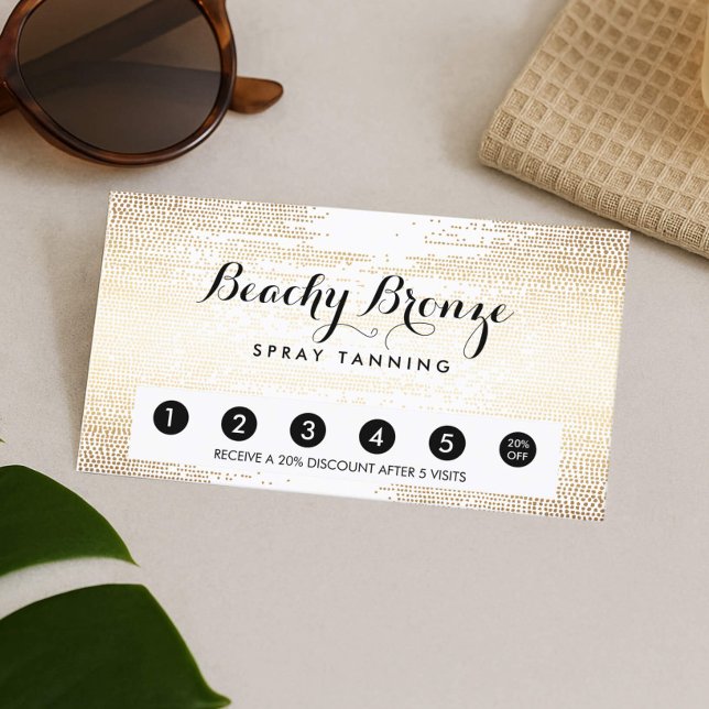 Fidélité Carte de punch Salon Confetti en bronze d'or (Créateur téléchargé)