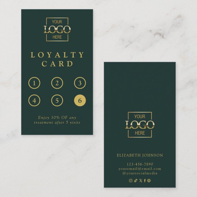 Fidélité Carte de Récompense Professionnelle Moderne Minima (Devant / Derrière)