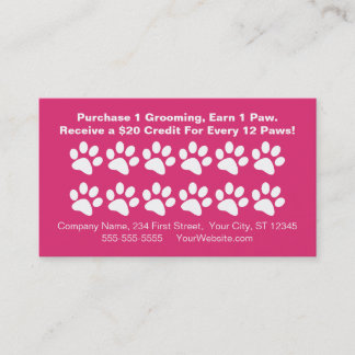 Fidélité Carte de récompenses pour le chien Grooming - Loya