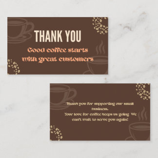 Fidélité Carte de remerciement de café minimaliste Café Mer