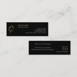 Fidélité Carte de remerciement de soins de peau de beauté d