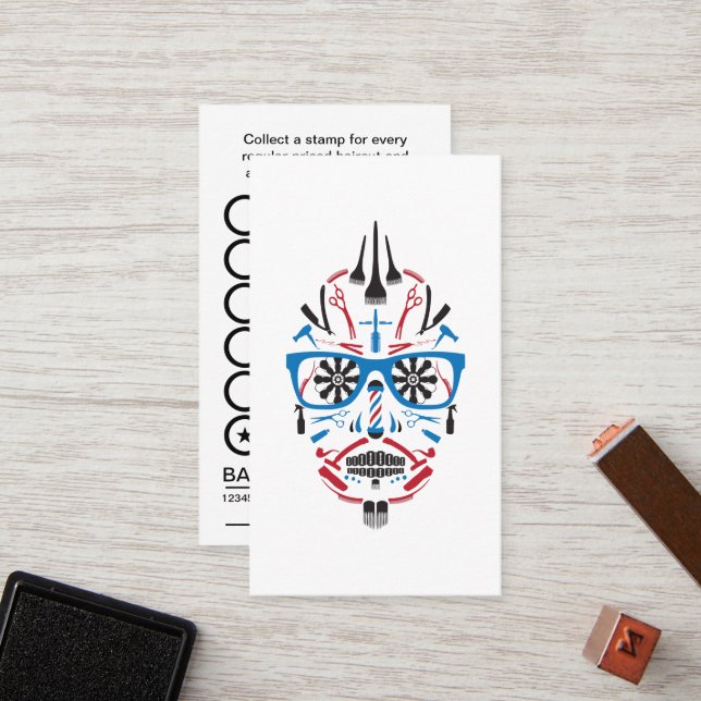 Fidélité carte de timbre de crâne de sucre de (Devant/Arrière en situation)