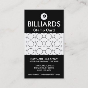Fidélité Carte de timbre de foyer de BILLARDS