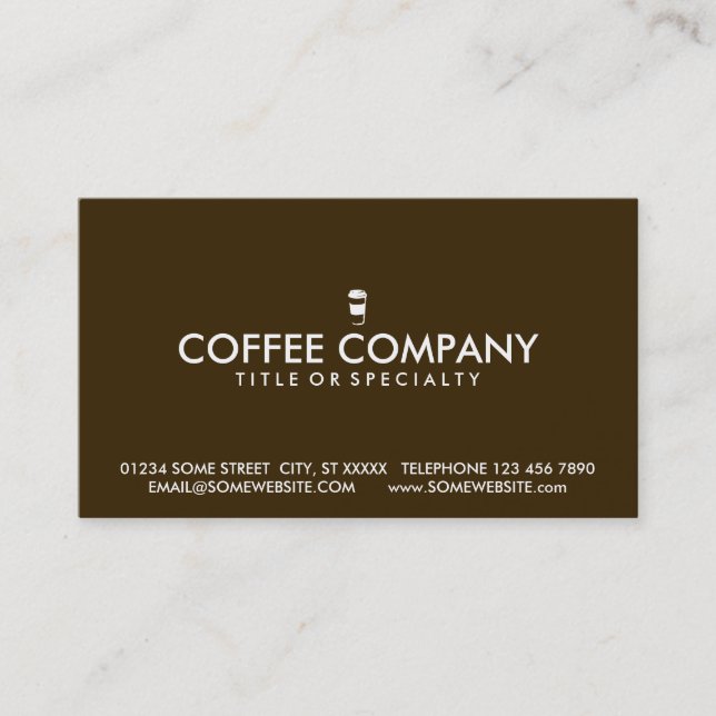 Fidélité carte de timbre de tasse de café de voyage (Devant)