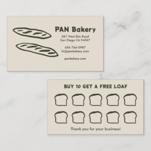 Fidélité Carte de visite Boulangerie Pain de campagne perso
