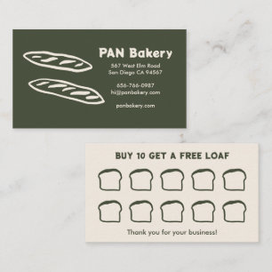 Fidélité Carte de visite Boulangerie sur mesure au levain D