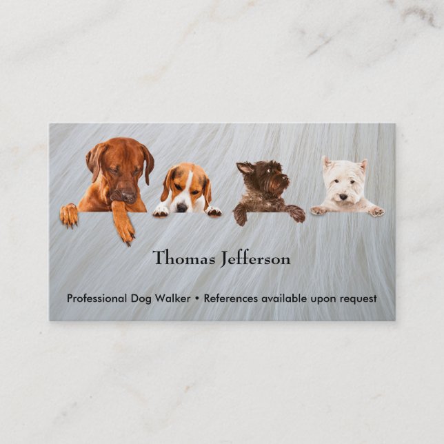 Fidélité Carte de visite de marche de chien drôle (Devant)
