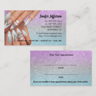 Fidélité Carte de visite de rendez-vous du salon à ongles