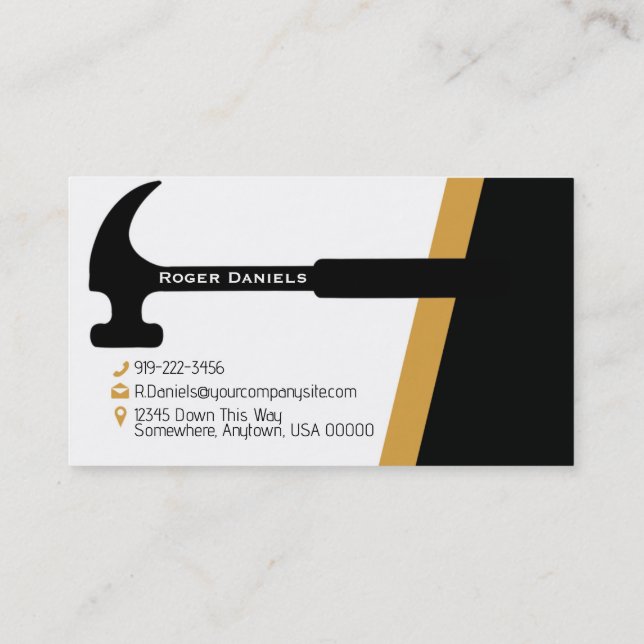 Fidélité Carte de visite Handyman Hammer (Dos)