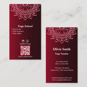 Fidélité Carte de visite professionnel Red Mandala Yoga