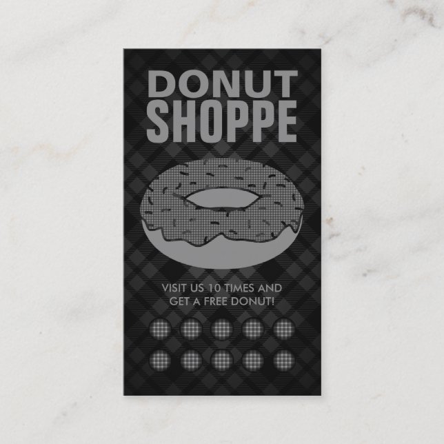 Fidélité carte perforante de donut plaid (Devant)