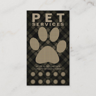 Fidélité carte perforée de patte d'animal familier de plaid