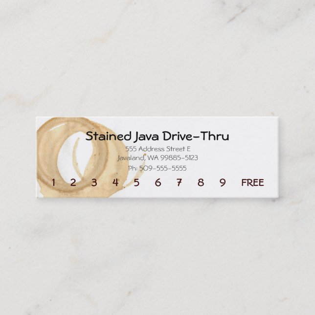 Fidélité Carte perforée de tache de tasse de café (Devant)