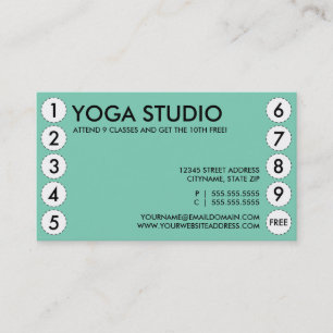 Fidélité carte perforée de yoga