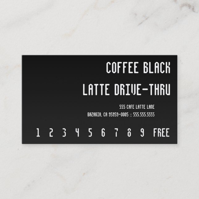 Fidélité Carte perforée noire de Re-Texte de café (Devant)