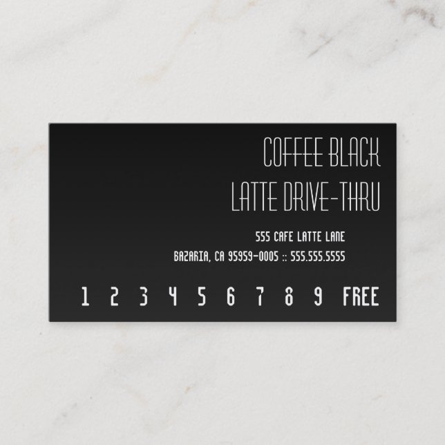 Fidélité Carte perforée noire de Re-Texte de café (Devant)