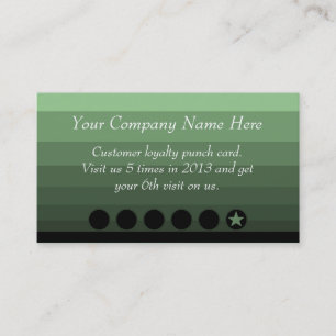 Fidélité Carte perforée promotionnelle de remise verte