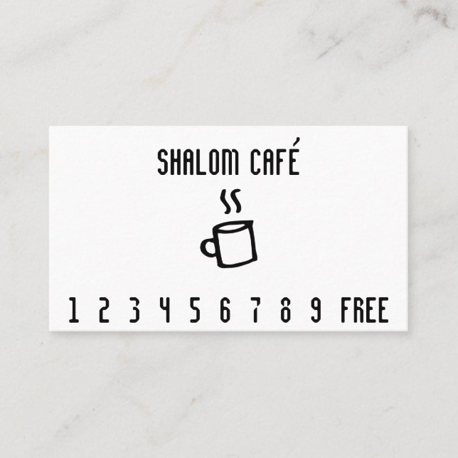Fidélité Carte perforée tasse de café de schéma (Devant)