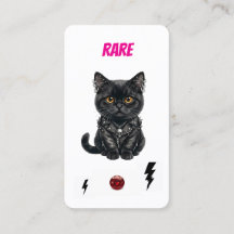 Carte rare de collectionneur de chats punk - Black