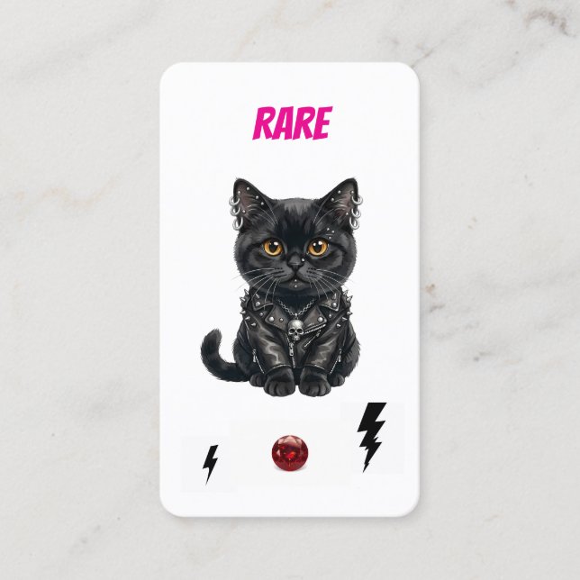 Fidélité Carte rare de collectionneur de chats punk - Black (Devant)