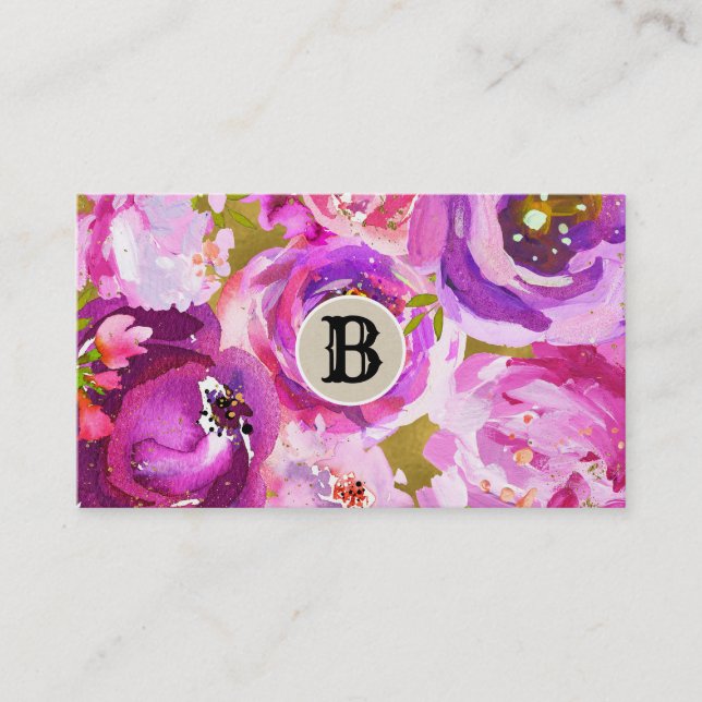 Fidélité Client Moderne Florale Or Rose Violet (Devant)