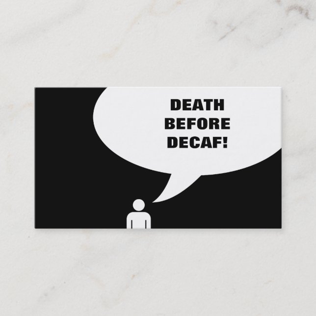 Fidélité décès avant la carte de punch café décaf (Devant)