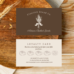 Fidélité Dessin à la main Boulangerie Pain plat Carte de fi