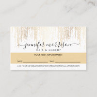 Glam Script Gold Confetti Pluie Carte de rendez-vo