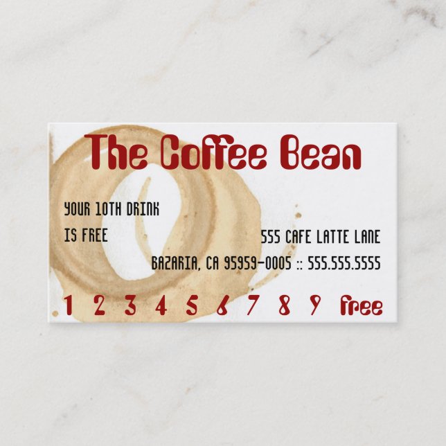 Fidélité L'Autre Carte de Pointage de Café (Devant)
